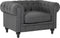 Fauteuil CHESTERFIELD Stof Grijs