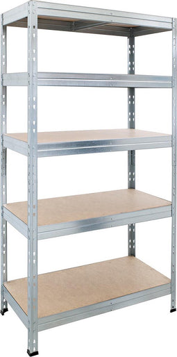 AR Shelving rek Rivet Stabil, ft 180 x 90 x 45 cm, 5 legborden uit HDF, gegalvaniseerd