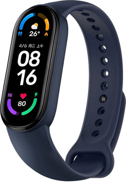 iMoshion Bandje Geschikt voor Xiaomi Mi Band 5 / 6 - iMoshion Siliconen band inkliksysteem ronde sluiting - Blauw