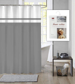 Dutch House Douchegordijn - 180x200cm - Incl. Ringen - Simply Grijs