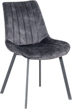 By-Olaf Eetkamerstoel Austin velvet Antraciet - slanke metalen poten - industrieel design - velours