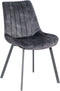 By-Olaf Eetkamerstoel Austin velvet Antraciet - slanke metalen poten - industrieel design - velours