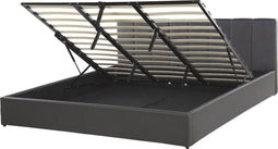 DREUX - Bed met opbergruimte - Donkergrijs - 180 x 200 cm - Kunstleer
