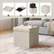 Woltu Opvouwbare Kruk met Opbergruimte - Crème Wit - 37,5 x 37,5 x 38 cm