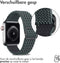 imoshion Elastisch nylon bandje - Geschikt voor Apple Watch 1, 2, 3, 4, 5, 6, 7, 8, 9, 10 (42 mm), SE - 38/40/41 mm - Donkergrijs - One Size