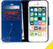 Accezz Hoesje Geschikt voor iPhone SE (2016) / 5 / 5s Hoesje Met Pasjeshouder - Accezz Wallet Softcase Bookcase - Donkerblauw