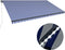 vidaXL - Luifel - handmatig - uittrekbaar - met - LED - 600x300 - cm - blauw - en - wit