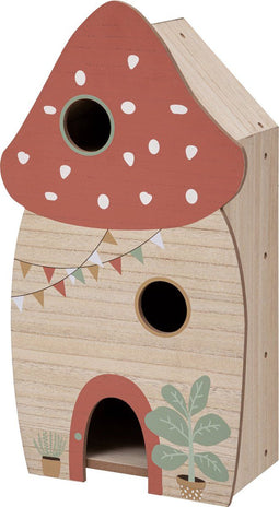 Atmosphera Kids Houten paddenstoelenhuis - Met blokjes - Speelgoedhuis - H60 cm