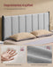 Vasagle Tweepersoons Bedframe 140x190 cm - Gestoffeerd Hoofdbord - Stalen Frame - Duifgrijs