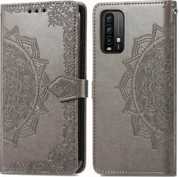 iMoshion Hoesje Geschikt voor Xiaomi Redmi Note 9T (5G) Hoesje Met Pasjeshouder - iMoshion Mandala Bookcase - Grijs