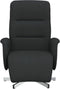 Fauteuil verstelbaar met voetensteun stof zwart