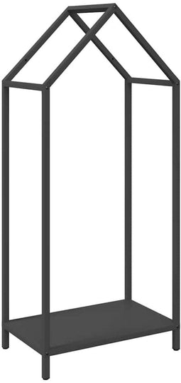 vidaXL - Brandhoutrek - 40x25x90 - cm - koudgewalst - staal - zwart