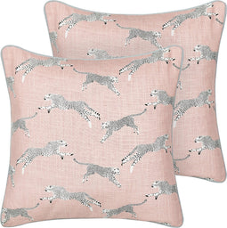 ARALES - Sierkussen set van 2 - Roze - 45 x 45 cm - Katoen