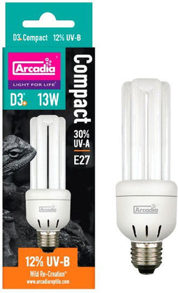 Arcadia D3+ Compact Lamp Mini 12% Uvb 13 Watt