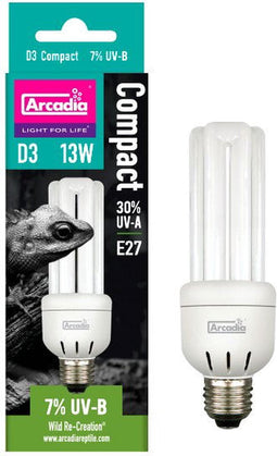 Arcadia D3 Compact Lamp Mini 7% Uvb 13 Watt