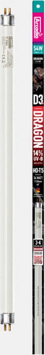 Arcadia D3+ Dragon T5 Lamp 14% Uvb 117Cm 54 Watt
