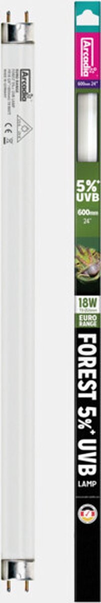 Arcadia Euro-Range Forest 5% Uv T8 Lamp 60Cm 18 Watt