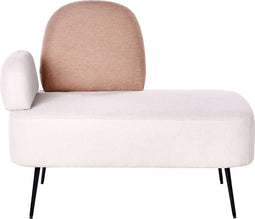 ARCEY - Chaise longue - Beige/Bruin - Linkszijdig - Stof