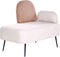 ARCEY - Chaise longue - Beige/Bruin - Rechtszijdig - Stof