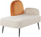 ARCEY - Chaise longue - Wit/Oranje - Fluweel