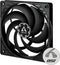 Arctic P12 Slim PMW PST - Ventilatorhuis - 120mm - 42.1 cfm - 300 - 2100 rpm - 0 DB modus - FDB - 4-pin - zwart