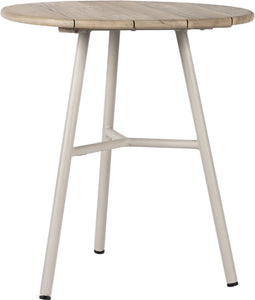 Arda tafel dia. 70x76 cm aluminium linen/teak aged finish