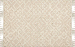 ARDAHAN - Laagpolig vloerkleed - Beige - 140 x 200 cm - Katoen