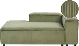 ARDAL - Chaise longue - Groen - Rechtszijdig - Corduroy