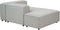 ARDAL - Chaise longue - Lichtgrijs - Rechtszijdig - Polyester