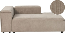 ARDAL - Chaise longue - Taupe - Linkszijdig - Corduroy