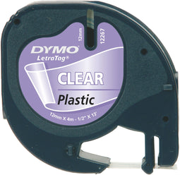 Dymo S0721530 - Printerlabel - Zwart op transparant - LetraTag 100T/100H