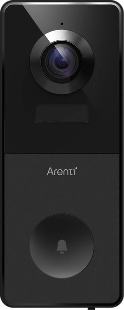 Arenti VBELL1 - Slimme Wifi Deurbel - 2K Ultra HD - 145° kijkhoek - Nachtvisie - Met 32 GB SD-kaart - Zwart - Videodeurbel