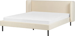 ARETTE - Tweepersoonsbed - Beige - 160 x 200 cm - Fluweel