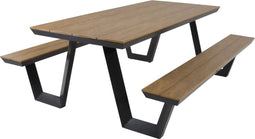 Arezzo picknickset rechthoek polywood teaklook