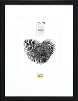 Deknudt Frames fotolijst - zwart met passe-partout - 20x30 / 30x40 cm