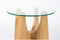 Zuiver Kobe Bijzettafel Rond 45 cm Glas/ Hout - Beige