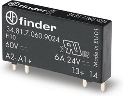 Finder Halfgeleiderrelais 34.81.7.060.9024 Schakelspanning (max.): 33 V/DC Direct schakelend 1 stuk(s)