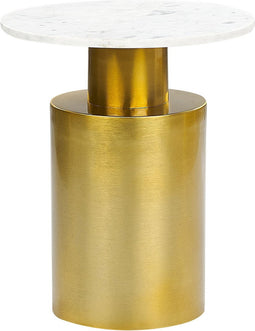 ARIAGA - Bijzettafel - Wit/Goud - Metaal