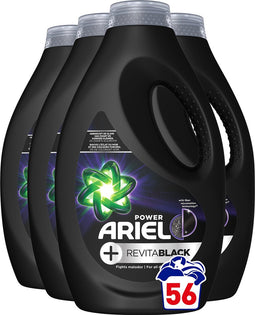 Ariel Vloeibaar Wasmiddel - +Revitablack - Voordeelverpakking 4 x 14 Wasbeurten