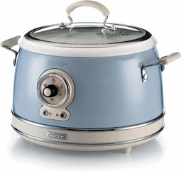 Ariete 2904/05 | Vintage Slowcooker & XL Rijstkoker | totaal 3.5 Liter inhoud | 700 Watt | warmhoudfunctie | Blauw