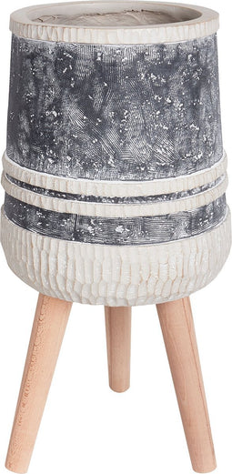 ARISAEMA - Bloempot - Beige/Grijs - Magnesium