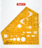 Aristo elektrotechniek sjabloon - afmetingen 155x155mm - met inktnoppen - oranje transparant - AR-5050