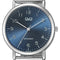 Q&Q Q05A-002PY - Horloge - Analoog - Vrouwen - Dames - Milanese/Mesh stalen band - Rond - Metaal - Cijfers - Zilverkleurig - DonkerBlauw - 3 ATM
