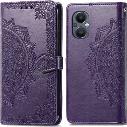 iMoshion Hoesje Geschikt voor Oppo Reno 8 Lite Hoesje Met Pasjeshouder - iMoshion Mandala Bookcase - Paars