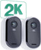 Arlo Essential 2K draadloze beveiligingscamera voor buiten en zonnepanelen - 2 Camera's & 2 Zonnepanelen