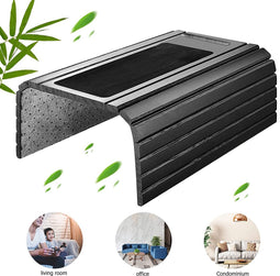 Armleuning Dienblad - Naturel - Duurzaam bamboe - Flexibel - Anti slip - Telefoonhouder - Organizer - Bank - Zetel - Sofa - Banktafel - Zwart