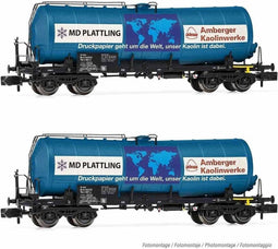Arnold - Db Ag 2-unit 4-axle Tank Wagons Blue Amberger V-vi (6/21) * - ARN-HN6542