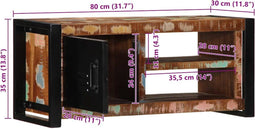 vidaXL - Tv-meubel - 80x30x35 - cm - massief - gerecycled - hout