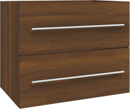 vidaXL - Wastafelkast - 60x38,5x48 - cm - bewerkt - hout - bruin - eikenkleur