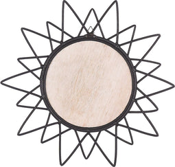 AROEK - Wandspiegel - Zwart - Rotan